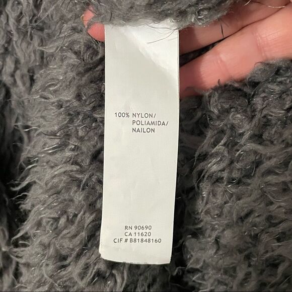 Kensie Fuzzy Fur Super Soft Open High Low Charcoal Sweater Vest, Large - Picture 8 of 12